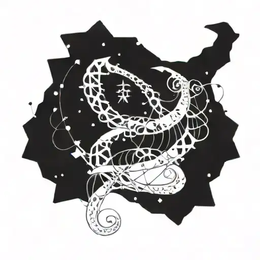 A Constellation Of The Client's Zodiac Sign Intertwined With A Dna Double Helix