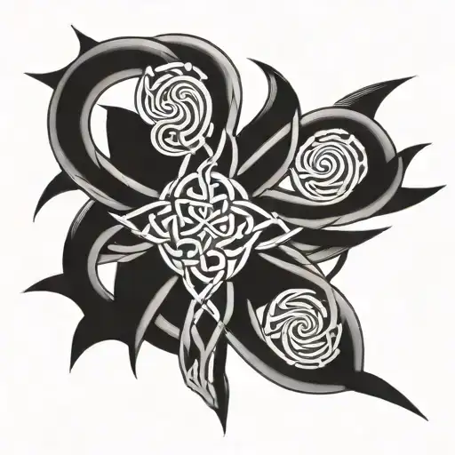 Celtic Knotwork Design Incorporating Elements Of Ireland And Norway