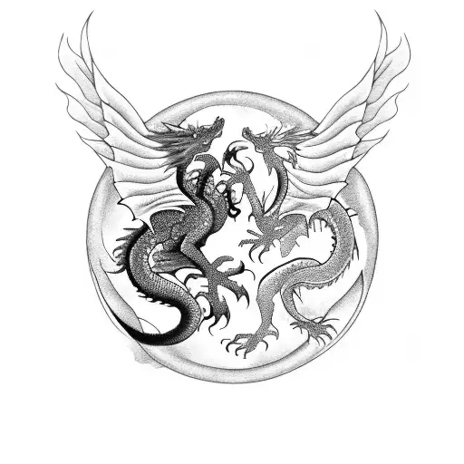 Dragon And Phoenix Creating A Ying Yang