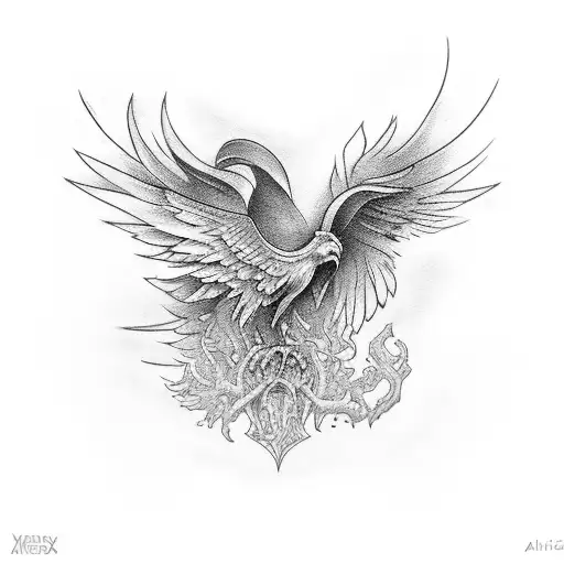 Ailes De Phoenix Dans Le Dos