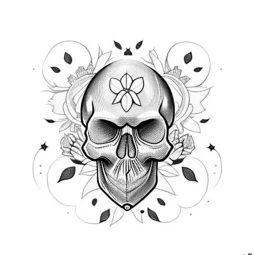 Skull Butterflies Stars Flowers Filagree