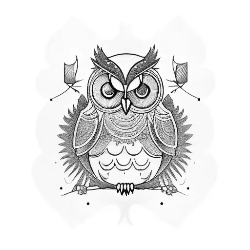 Owl With Classes And Candles
