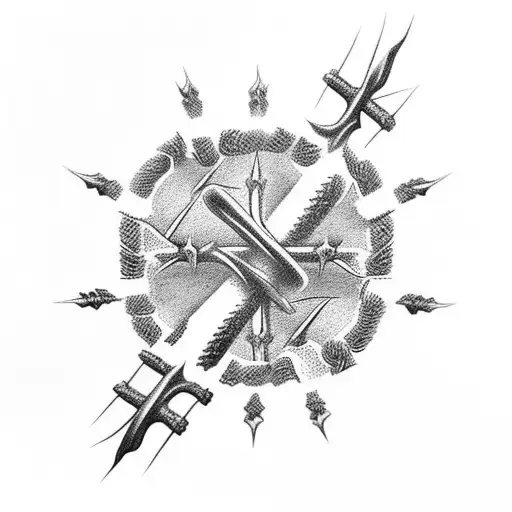 Cross Made Of Nails Wrapped Around My Arm Using The Thorns That Were Put On Jesus Head