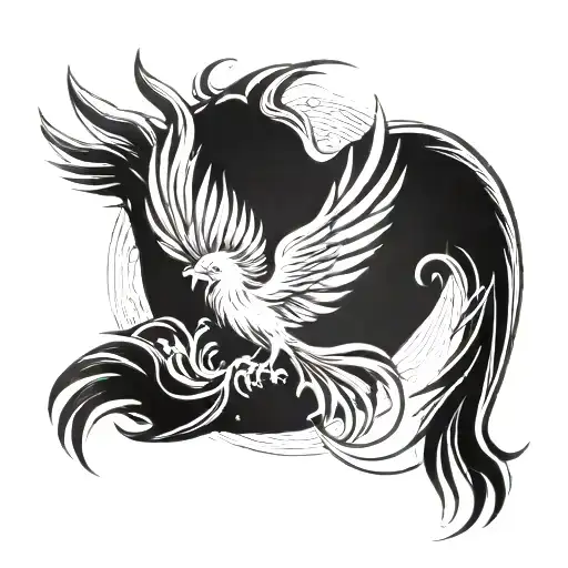 A Phoenix With Phoenix Written Underneath