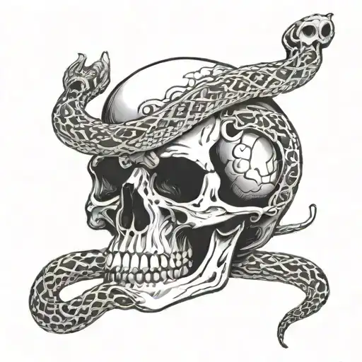 Skull With Snake Going Through It