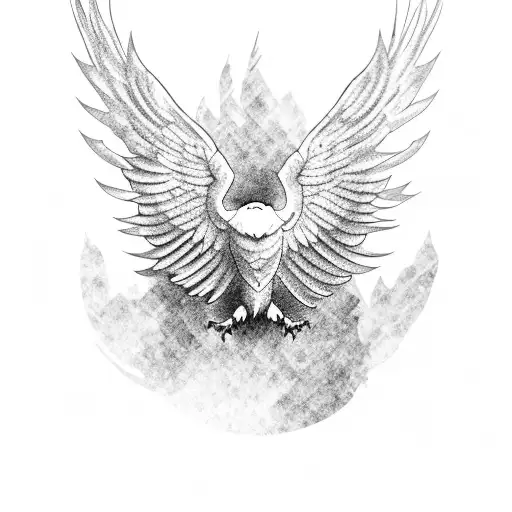 An Eagle Wings Wrapping Forward