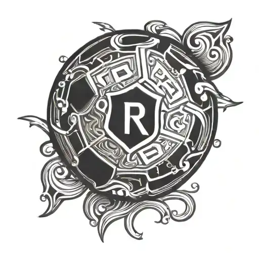 A Stylized Football With The As Roma Logo Incorporated Into The Design