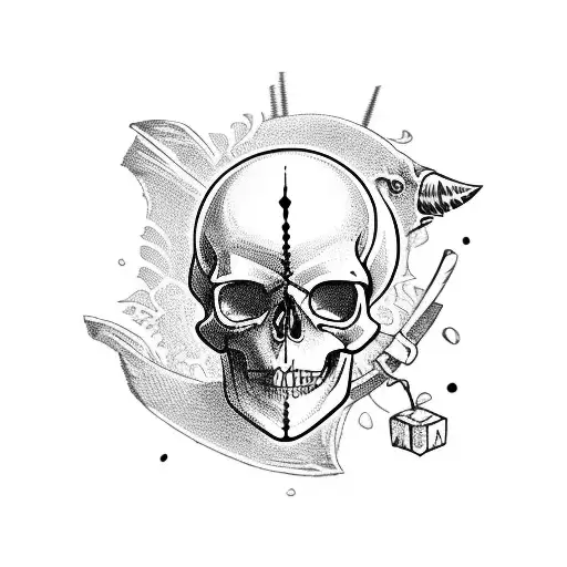 Pirate Skull With Parrot