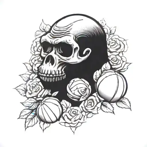 Skull And Roses Gorilla Basketball