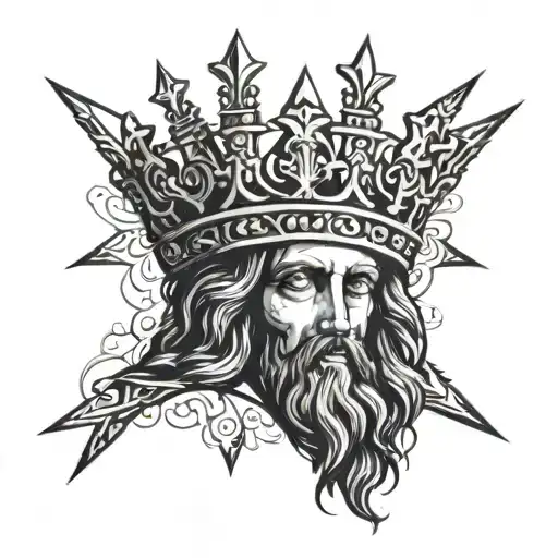 Jesus's Crown With Cross Going Around Bicep