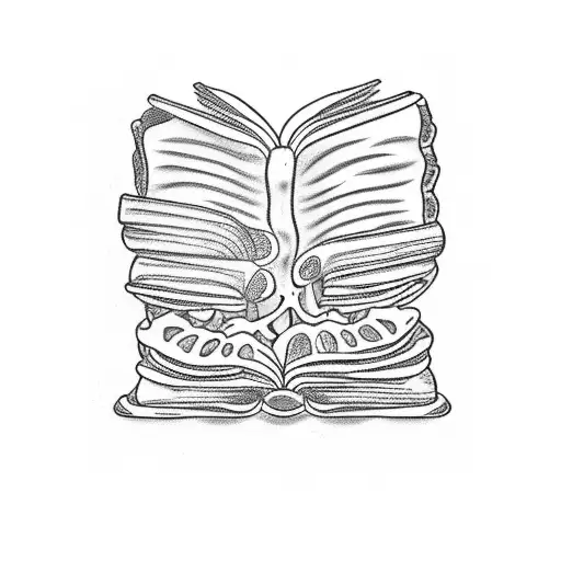 A Skeleton Reading A Book With A Pizza Slice As A Bookmark