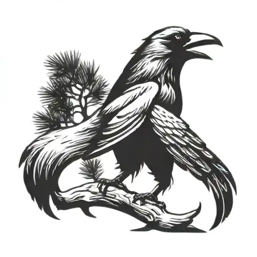 Pine Tree Compas Raven