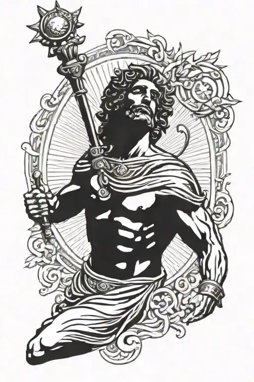 Mercury Greek God With Sun Behind Him