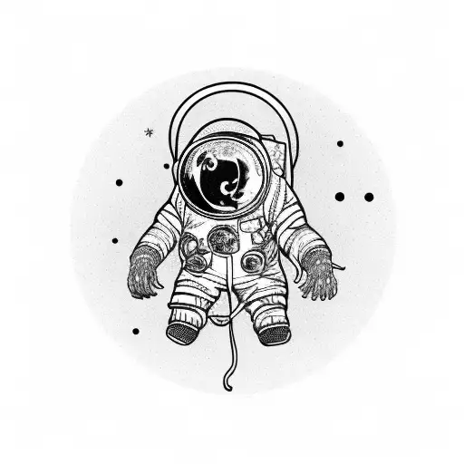 Dead Monkey In Spacesuit Floating In Space