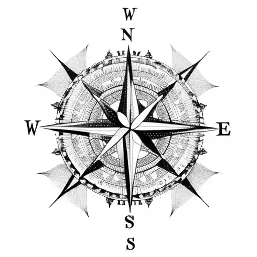 Compass On Top Of A Rose