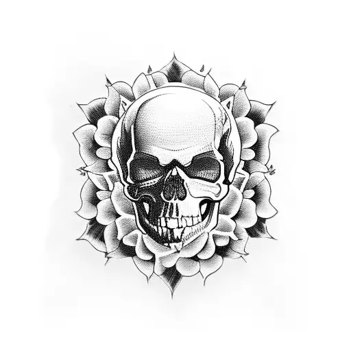 Skull Harley Davidson Flowers