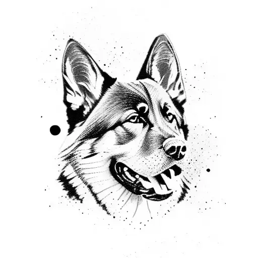 John Muir Trail Landscape With A Silhouette Of A German Shepherd