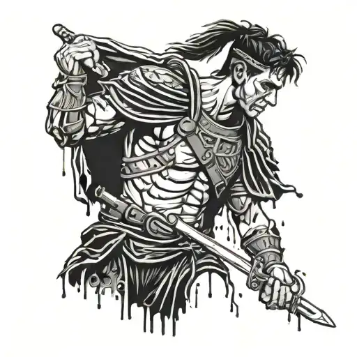 Roman Soldier Covered In Blood Dripping Very Sexy Male Man Guy