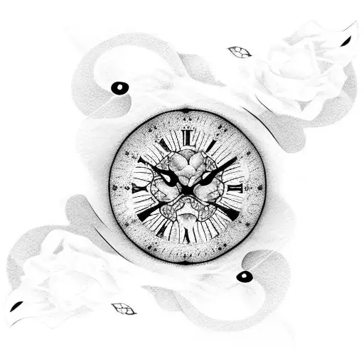 Rose Moon Butterfly Paw Clock Stars