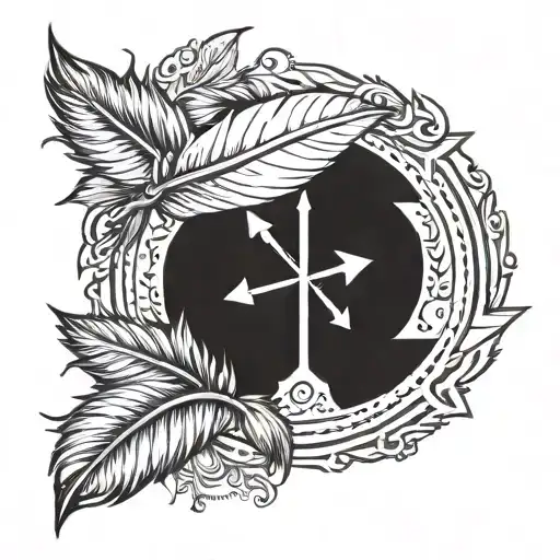 Feathers Compas Arrow
