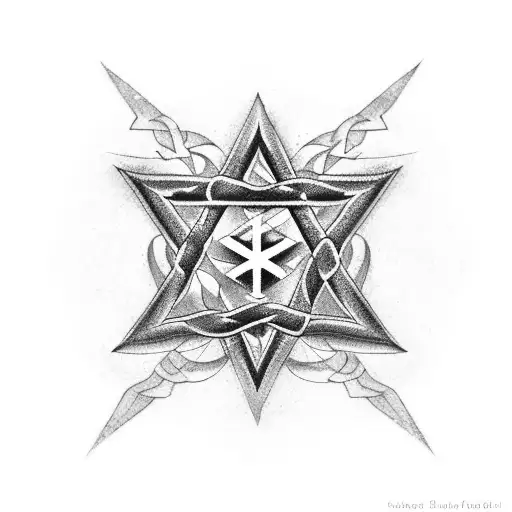 Spanish International Three Pointed Star With Roman Numeral On Bottom Xi