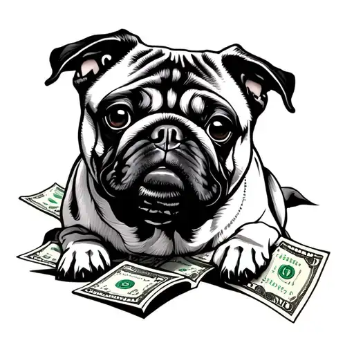 Pug Dog With Money