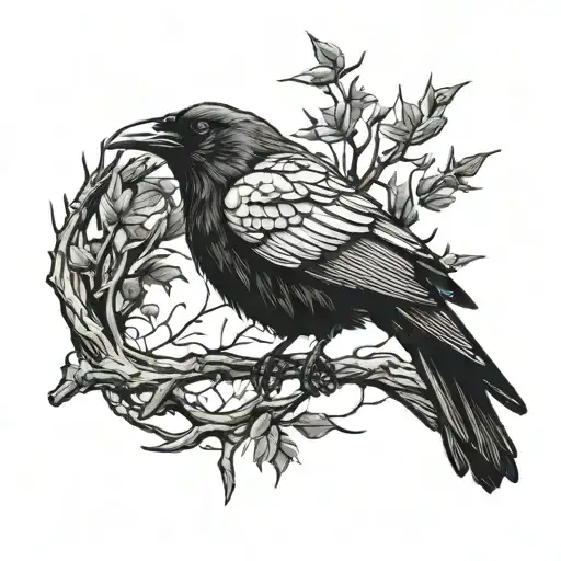 Raven Tree Branch Compas