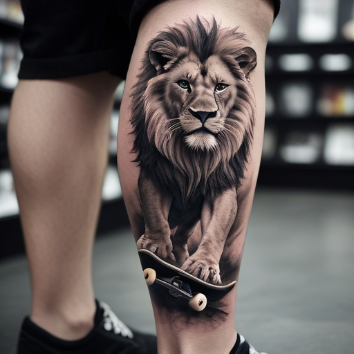 Skateboarding Lion