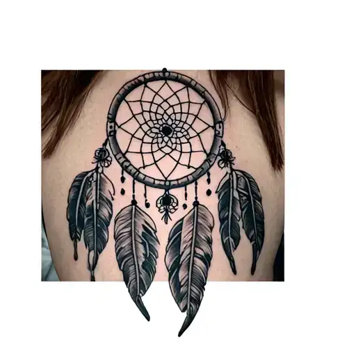 Dreamcatcher Black And Grey Faded