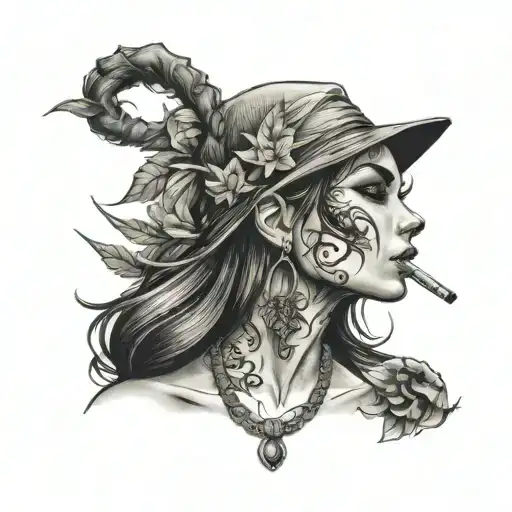 Badass Girl Smoking Weed