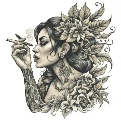 Badass Girl Smoking Weed