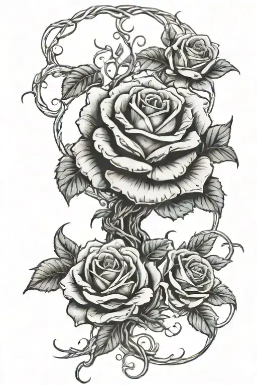 Tree Of Life Black Roses Intertwined