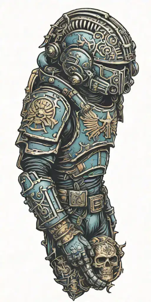 Space Marine Warhammer 40K Space Marine Doom Slayer Rosen Schriftzug