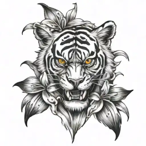 Skull And Tiger Lillys