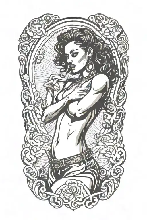 Skok Woman Silhouette Flexing Body