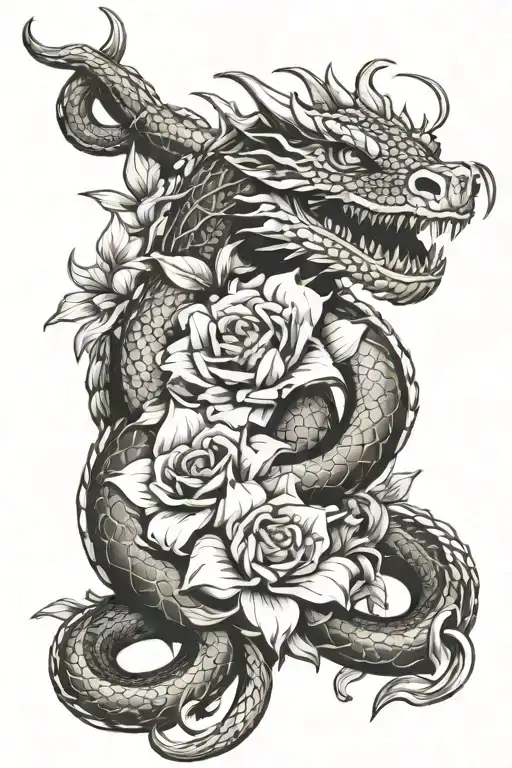 Dragon Flowers And Snakes