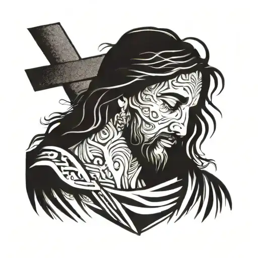 Jesus Carrying His Cross Silhouette