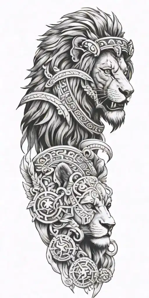 1 Lion And Alexander The Great And Aztec Warrior