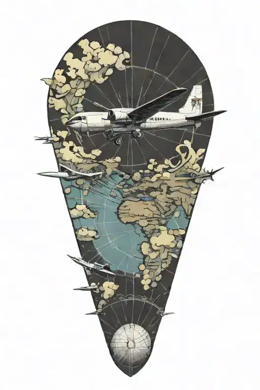 Flying Plane With Map