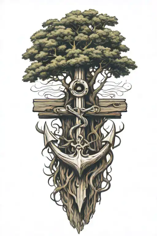 Cypress Tree With Roots Shaped Like An Anchor