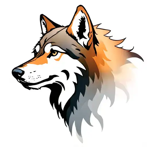 Wolf Head With Shadow Fur