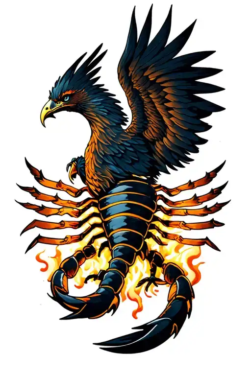 Scorpion Eagle Phoenix Rising From Ashes