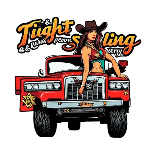 Tow Truck With Cow Girl 'Tight Sling Towing & Recovery'