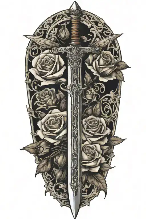 Sword With Roses Around It