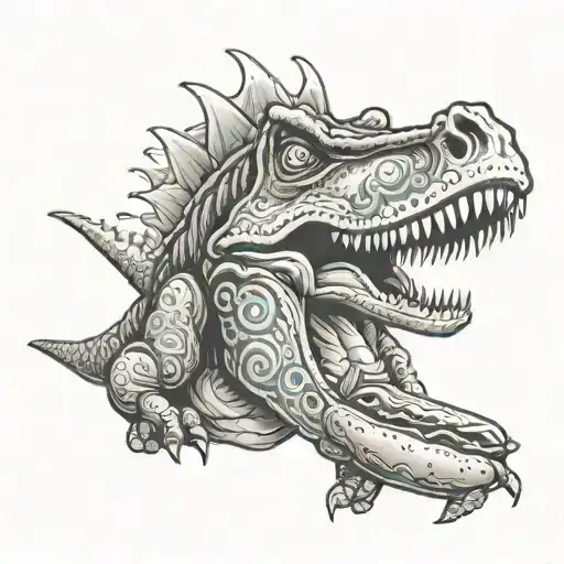 Dinosaur Eating Hot Dog