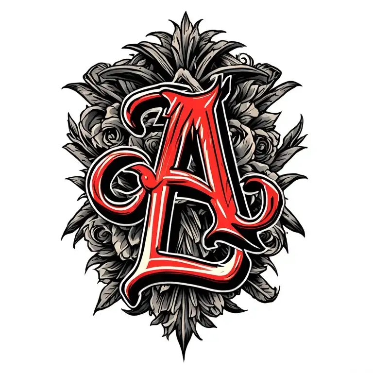 Initials A Nad L Font Tattoo Design