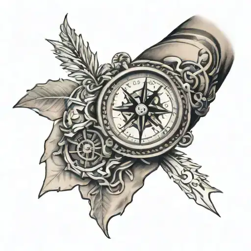 A Arm Band That Has A Compass And Map