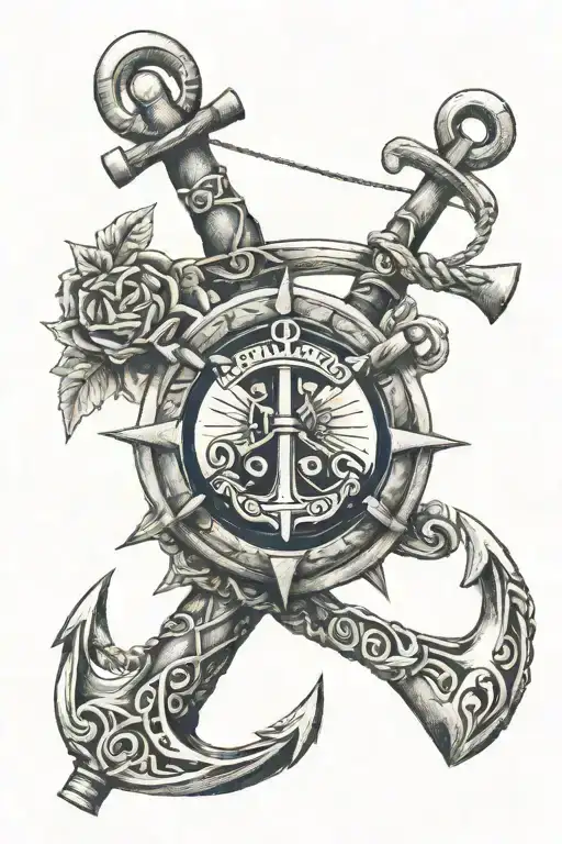 Navy Anchor Intertwined
