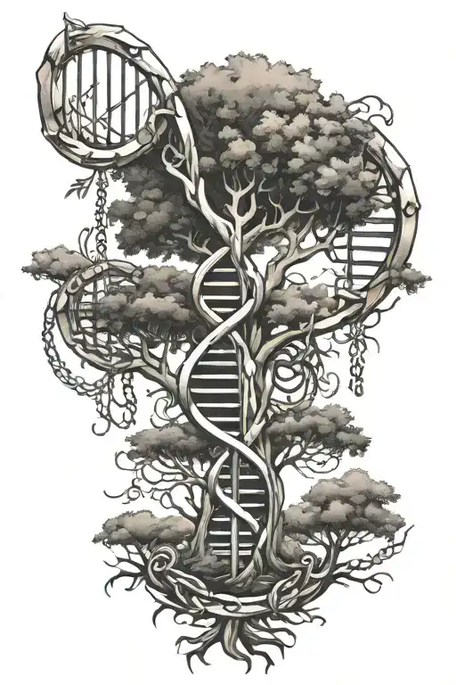 Dna Chain And Tree
