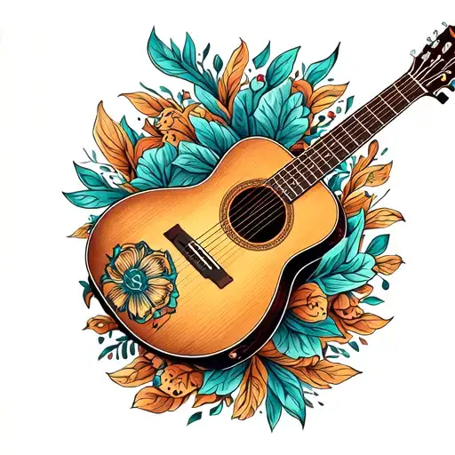 Beautiful Wood Acoustic Guitar